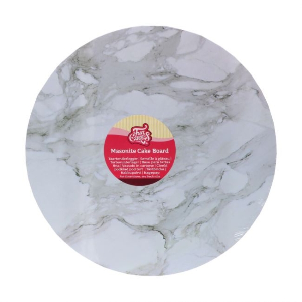 Masonite Cake Board Round - 35cm - Marble
